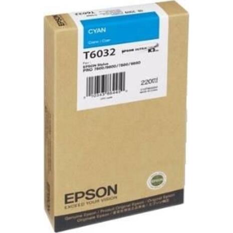 Μελάνι εκτυπωτή  EPSON T603200 Cyan 220ml C13T603200